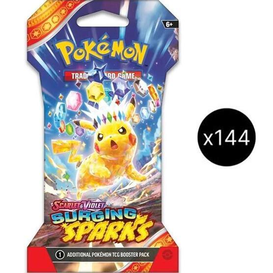 Booster Pack, card shops near me pokemon, most expensive pokemon card, pokemon booster packs, pokemon card packs, pokemon card shop near me, pokemon card shops near me, pokemon card stores near me, pokemon cards near me, pokemon cards packs, pokemon packs, pokemon store, Pokémon, Pokémon Cards Online, Scarlet & Violet: Surging Sparks, where can i buy pokemon cards near me Scarlet & Violet: Surging Sparks Sleeved Booster Pack Case - Trading Card World