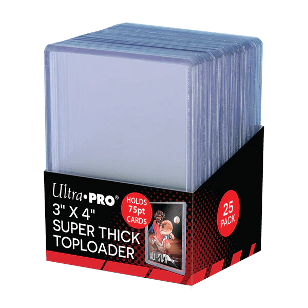 Accessories 3" x 4" Clear Thick 75PT Toploaders (25ct) - Trading Card World