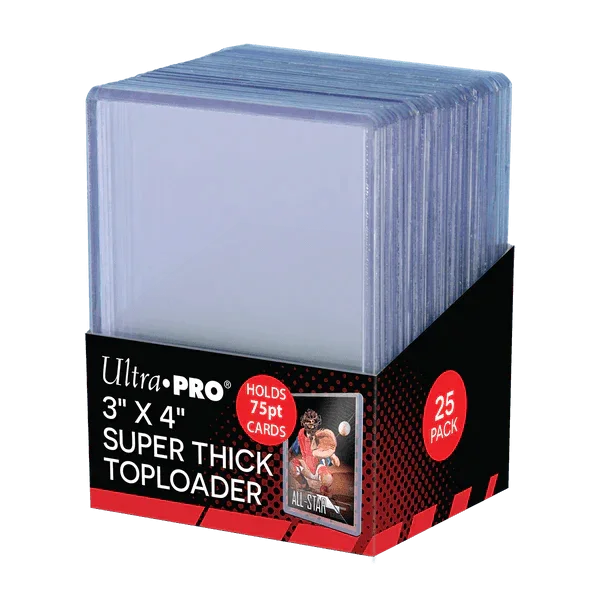 Accessories 3" x 4" Clear Thick 75PT Toploaders (25ct) - Trading Card World