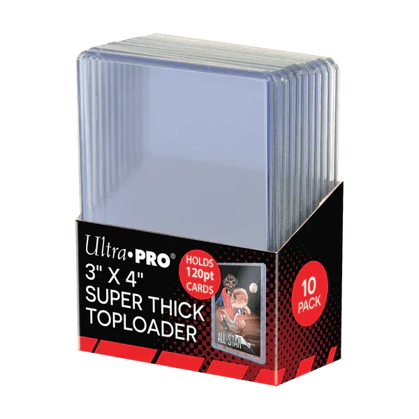 Accessories 3" x 4" Clear Super Thick 120PT Toploaders (10ct) - Trading Card World