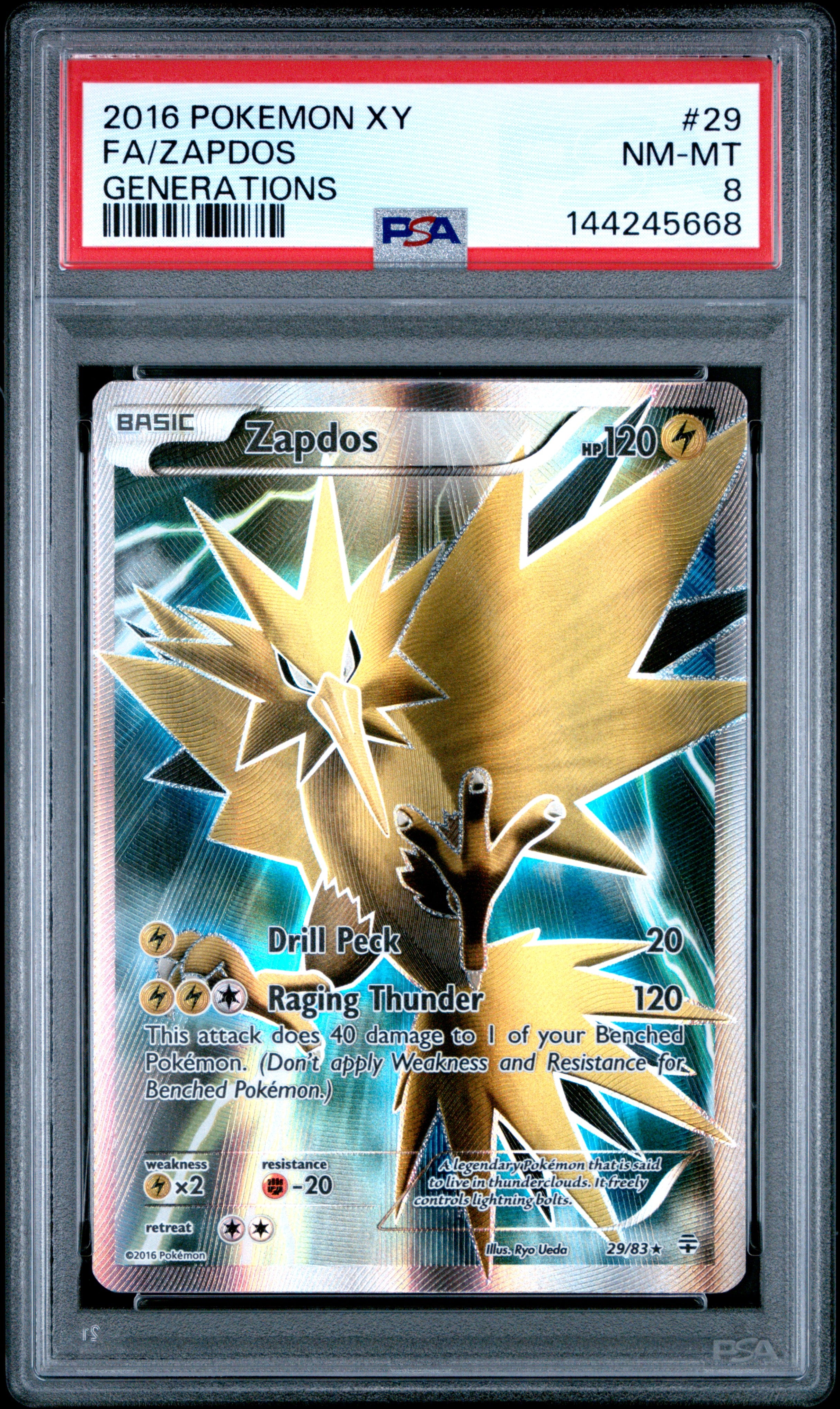 PSA 8 Fa / Zapdos Generations #29 · Generations · 2016 — front