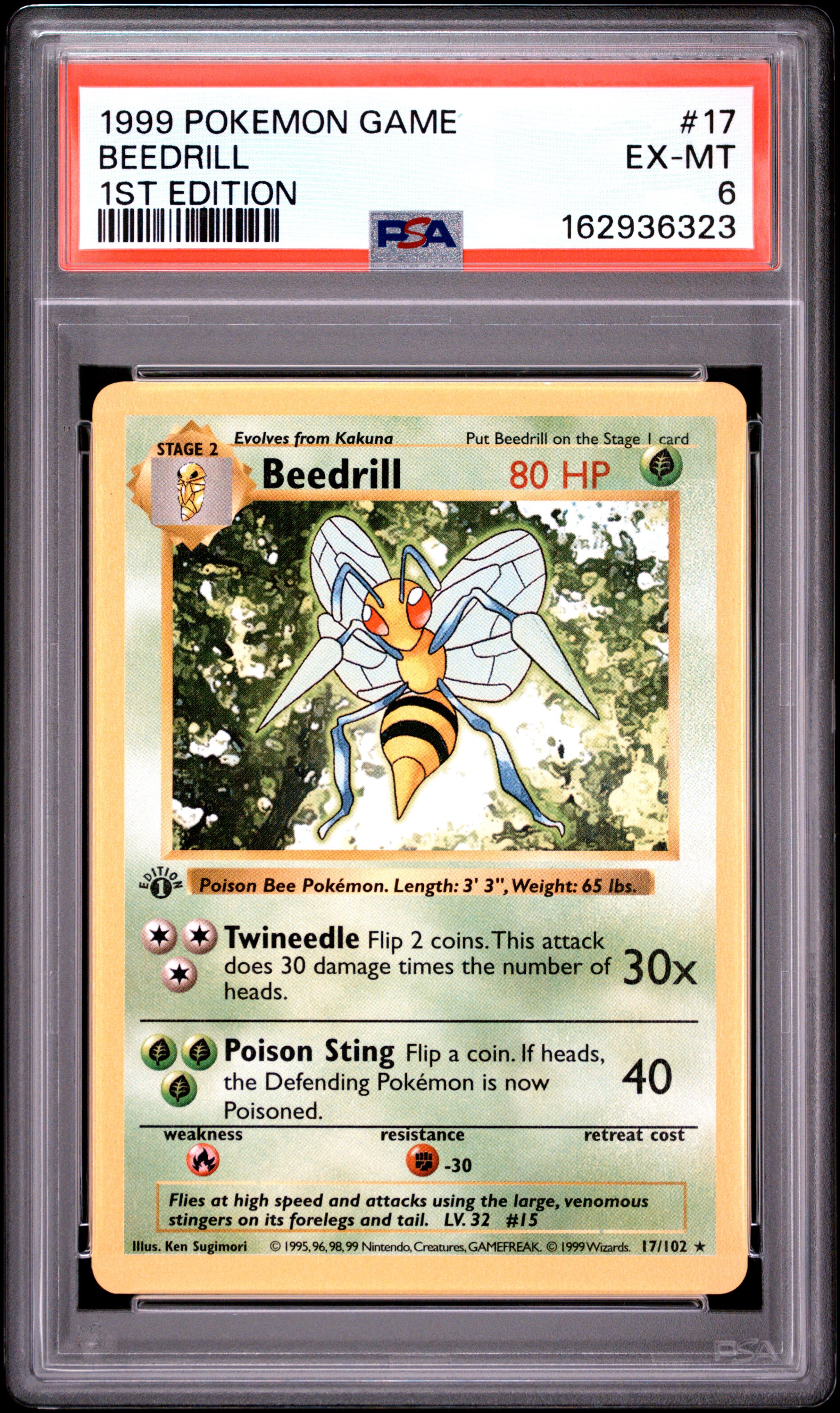 PSA 6 Beedrill 1st Edition #17 · Base Set · 1999 — front