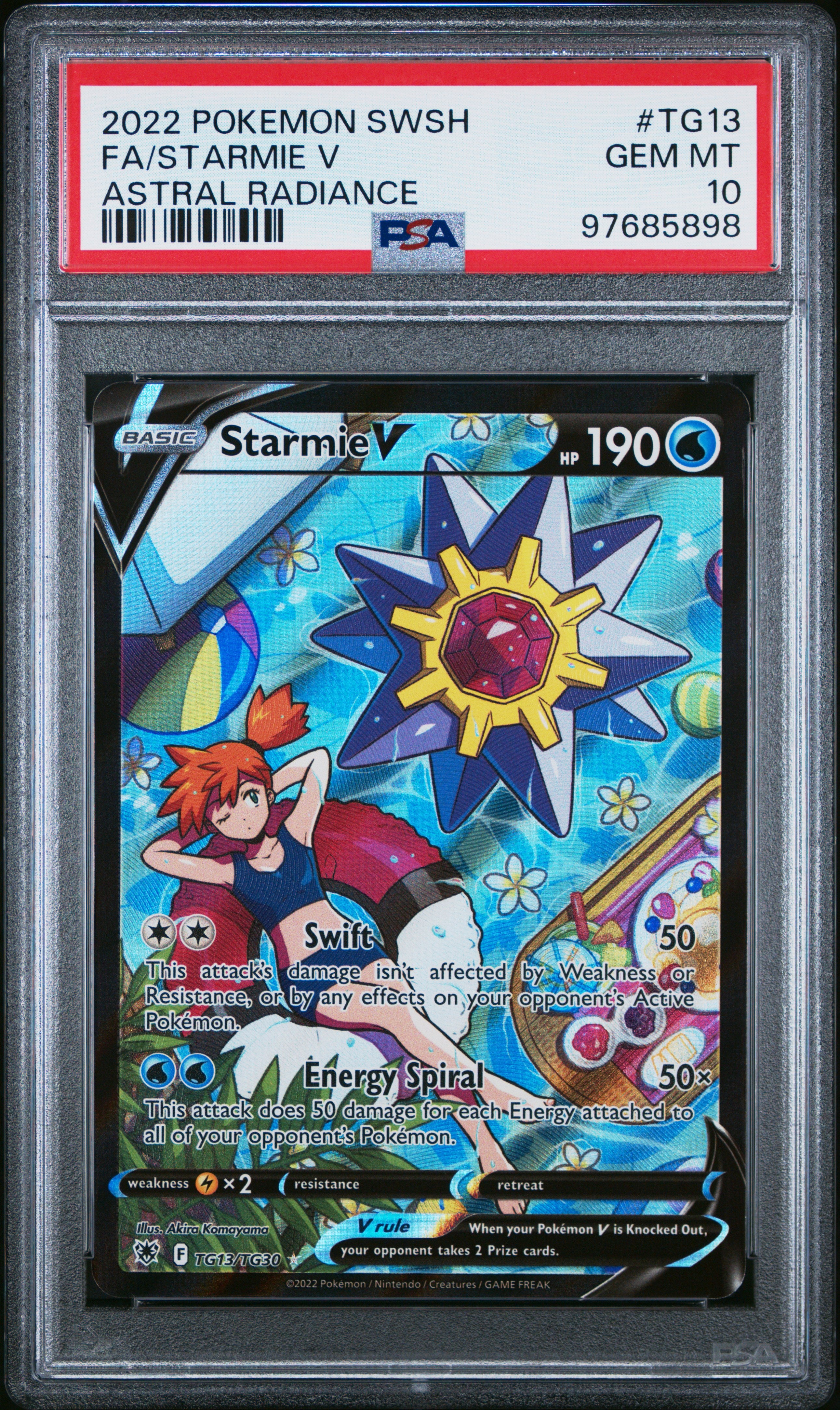 PSA 10 Full Art/starmie V #Tg13 · Astral Radiance · 2022 — front
