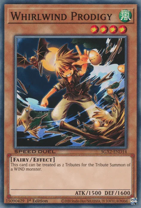 1st Edition, Common, Effect Monster, Fairy, Speed Duel GX: Midterm Paradox, Wind Whirlwind Prodigy [SGX2-END14] Common - Trading Card World