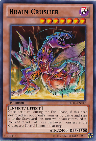 1st Edition, Battle Pack 2: War of the Giants, Dark, Effect Monster, Insect, Mosaic Rare, Unlimited Brain Crusher [BP02-EN047] Mosaic Rare - Trading Card World