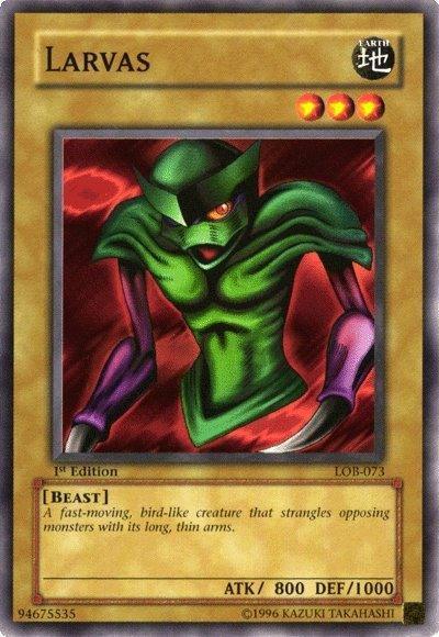 1st Edition, Beast, Common, Earth, Normal Monster, The Legend of Blue Eyes White Dragon, Unlimited Larvas [LOB-073] Common - Trading Card World
