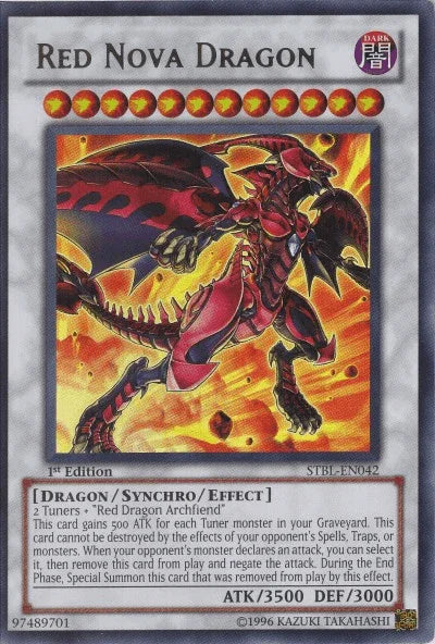 1st Edition, Dark, Dragon, Starstrike Blast, Synchro/Effect Monster, Ultra Rare Red Nova Dragon [STBL-EN042] Ultra Rare - Trading Card World
