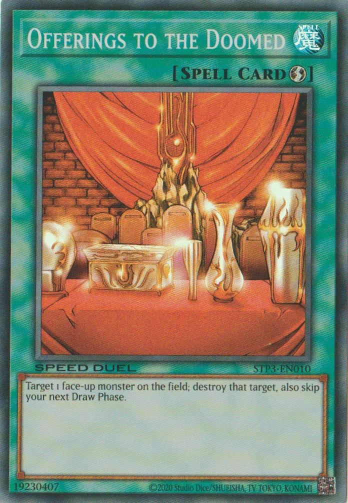 Quick-Play Spell, Speed Duel: Tournament Pack 3, Spell, Super Rare, Unlimited Offerings to the Doomed [STP3-EN010] Super Rare - Trading Card World