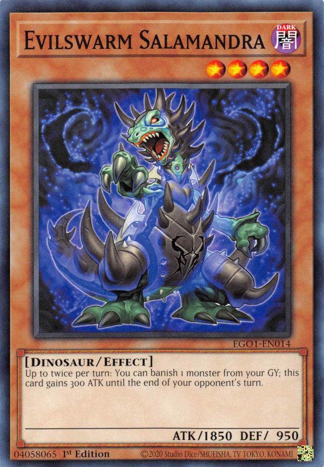Common, Dark, Dinosaur, Effect Monster, Egyptian God Deck: Obelisk the Tormentor Unlimited, Unlimited Evilswarm Salamandra [EGO1-EN014] Common - Trading Card World