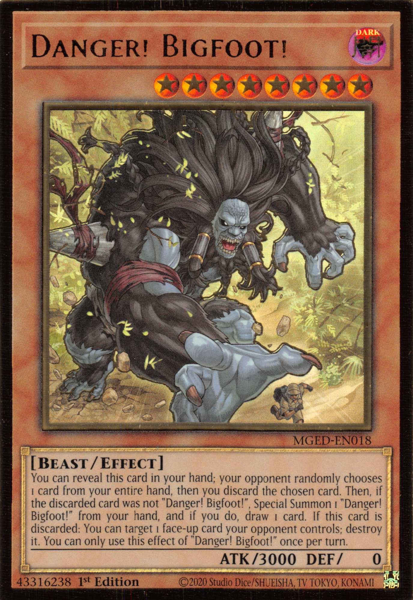 1st Edition, Beast, Dark, Effect Monster, Gold Rare, Maximum Gold: El Dorado Danger! Bigfoot! [MGED-EN018] Gold Rare - Trading Card World