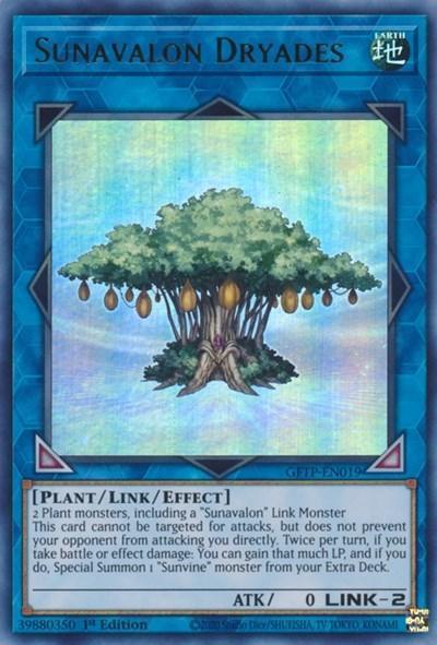 1st Edition, Earth, Ghosts from the Past, Link/Effect Monster, Plant, Ultra Rare Sunavalon Dryades [GFTP-EN019] Ultra Rare - Trading Card World