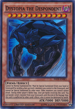 Dark, Effect Monster, Fiend, Invasion: Vengeance - Special Edition, Limited, Super Rare Dystopia the Despondent [INOV-ENSE1] Super Rare - Trading Card World
