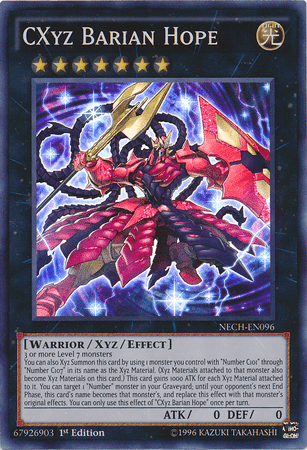 1st Edition, Light, Super Rare, The New Challengers, Unlimited, Warrior, Xyz/Effect Monster CXyz Barian Hope [NECH-EN096] Super Rare - Trading Card World