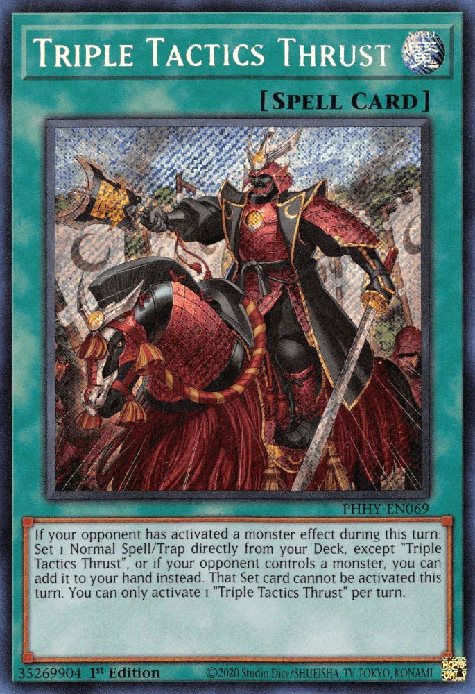1st Edition, Normal Spell, Photon Hypernova, Secret Rare, Spell Triple Tactics Thrust [PHHY-EN069] Secret Rare - Trading Card World