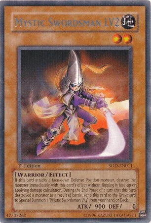 1st Edition, Earth, Effect Monster, Rare, Soul of the Duelist, Unlimited, Warrior Mystic Swordsman LV2 [SOD-EN011] Rare - Trading Card World