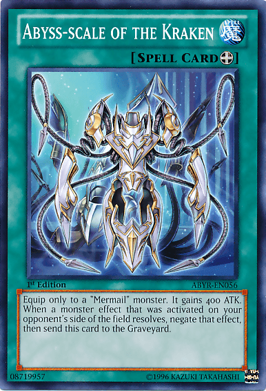 1st Edition, Abyss Rising, Common, Equip Spell, Spell, Unlimited Abyss-scale of the Kraken [ABYR-EN056] Common - Trading Card World