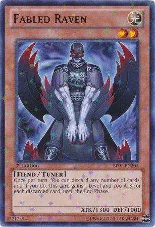 1st Edition, Battle Pack: Epic Dawn, Fiend, Light, Starfoil Rare, Tuner Monster, Unlimited Fabled Raven [BP01-EN205] Starfoil Rare - Trading Card World