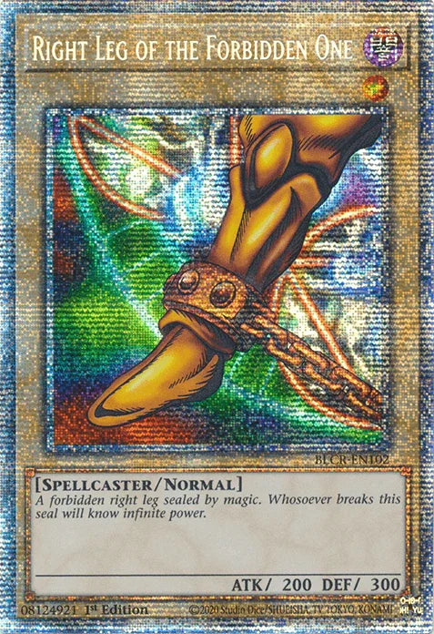 1st Edition, Battles of Legend: Crystal Revenge, Dark, Normal Monster, Spellcaster, Starlight Rare Right Leg of the Forbidden One [BLCR-EN102] Starlight Rare - Trading Card World
