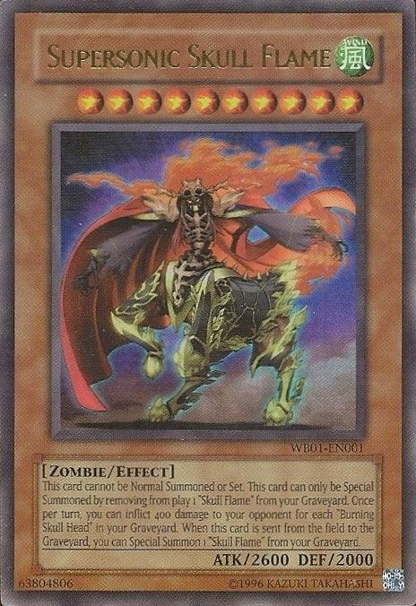5D's Wheelie Breakers Promotional Cards, Effect Monster, Super Rare, Unlimited, Wind, Zombie Supersonic Skull Flame [WB01-EN001] Super Rare - Trading Card World