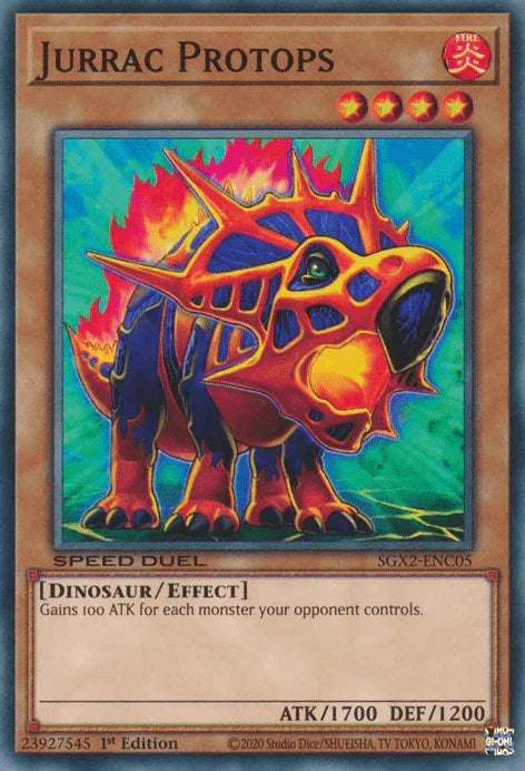 1st Edition, Common, Dinosaur, Effect Monster, Fire, Speed Duel GX: Midterm Paradox Jurrac Protops [SGX2-ENC05] Common - Trading Card World