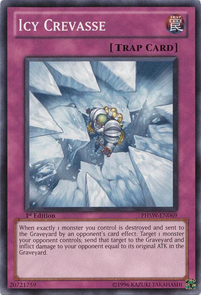 1st Edition, Common, Normal Trap, Photon Shockwave, Trap, Unlimited Icy Crevasse [PHSW-EN069] Common - Trading Card World