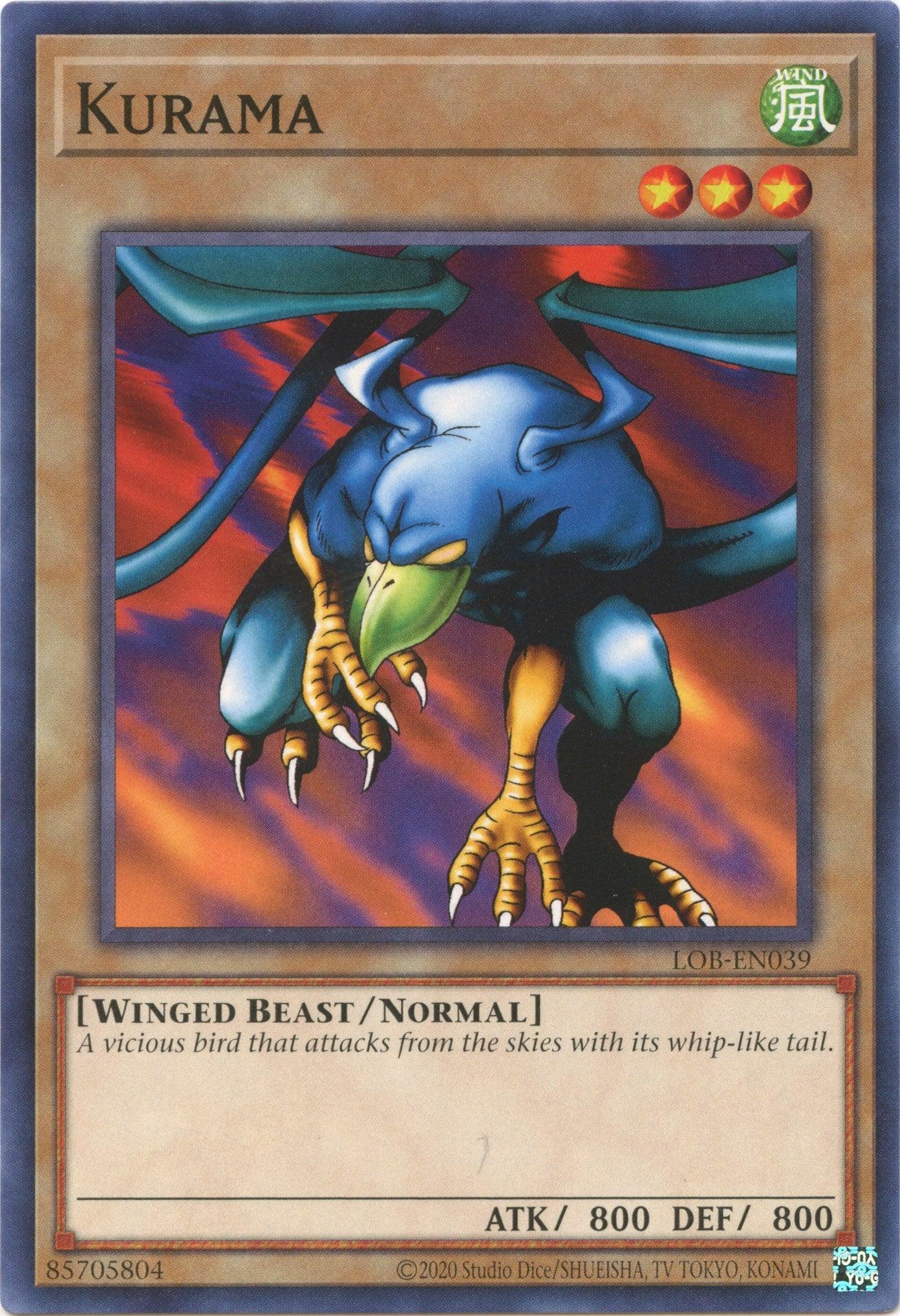 Common, Legend of Blue Eyes White Dragon (25th Anniversary Edition), Normal Monster, Unlimited, Wind, Winged Beast Kurama (25th Anniversary) [LOB-EN039] Common - Trading Card World