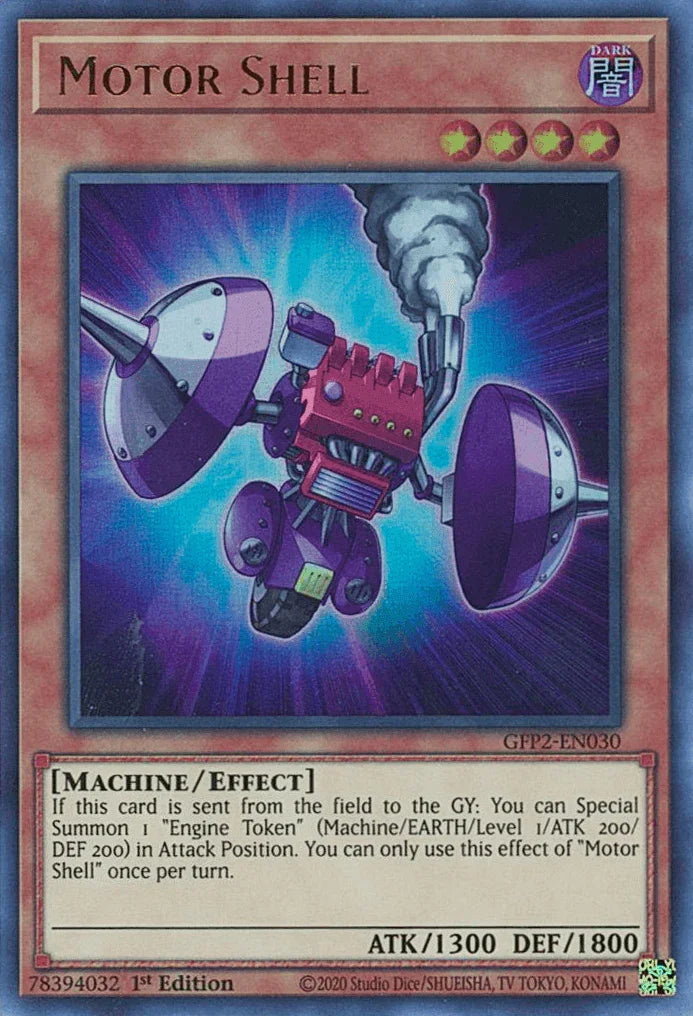 1st Edition, Dark, Effect Monster, Ghosts From the Past: The 2nd Haunting, Machine, Ultra Rare Motor Shell [GFP2-EN030] Ultra Rare - Trading Card World