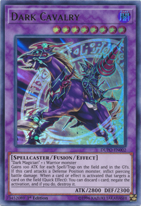 1st Edition, Dark, Duel Power, Fusion/Effect Monster, Spellcaster, Ultra Rare, Unlimited Dark Cavalry [DUPO-EN002] Ultra Rare - Trading Card World