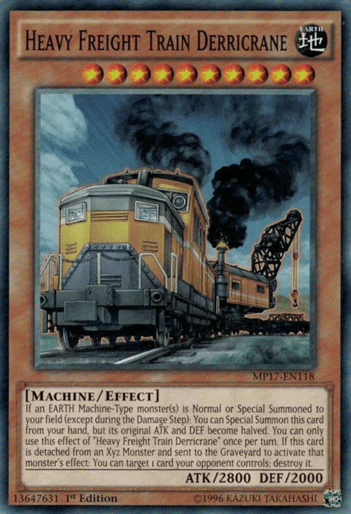 1st Edition, 2017 Mega-Tins Mega Pack, Common, Earth, Effect Monster, Machine Heavy Freight Train Derricrane [MP17-EN118] Common - Trading Card World