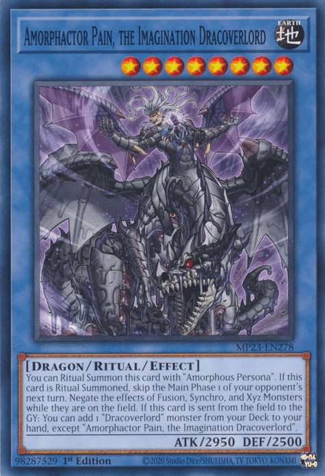 1st Edition, Common, Dragon, Dueling Heroes Collectors Tin - Mega Pack (25th Anniversary Edition), Earth, Ritual/Effect Monster Amorphactor Pain, the Imagination Dracoverlord [MP23-EN278] Common - Trading Card World