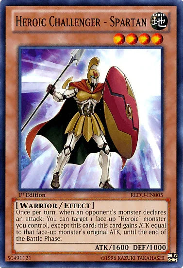 1st Edition, Common, Earth, Effect Monster, Return of the Duelist, Unlimited, Warrior Heroic Challenger - Spartan [REDU-EN005] Common - Trading Card World