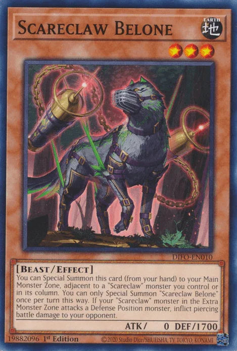 1st Edition, Beast, Common, Dimension Force, Earth, Effect Monster Scareclaw Belone [DIFO-EN010] Common - Trading Card World