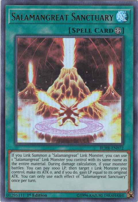 1st Edition, Battles of Legend: Hero's Revenge, Field Spell, Spell, Ultra Rare Salamangreat Sanctuary [BLHR-EN072] Ultra Rare - Trading Card World