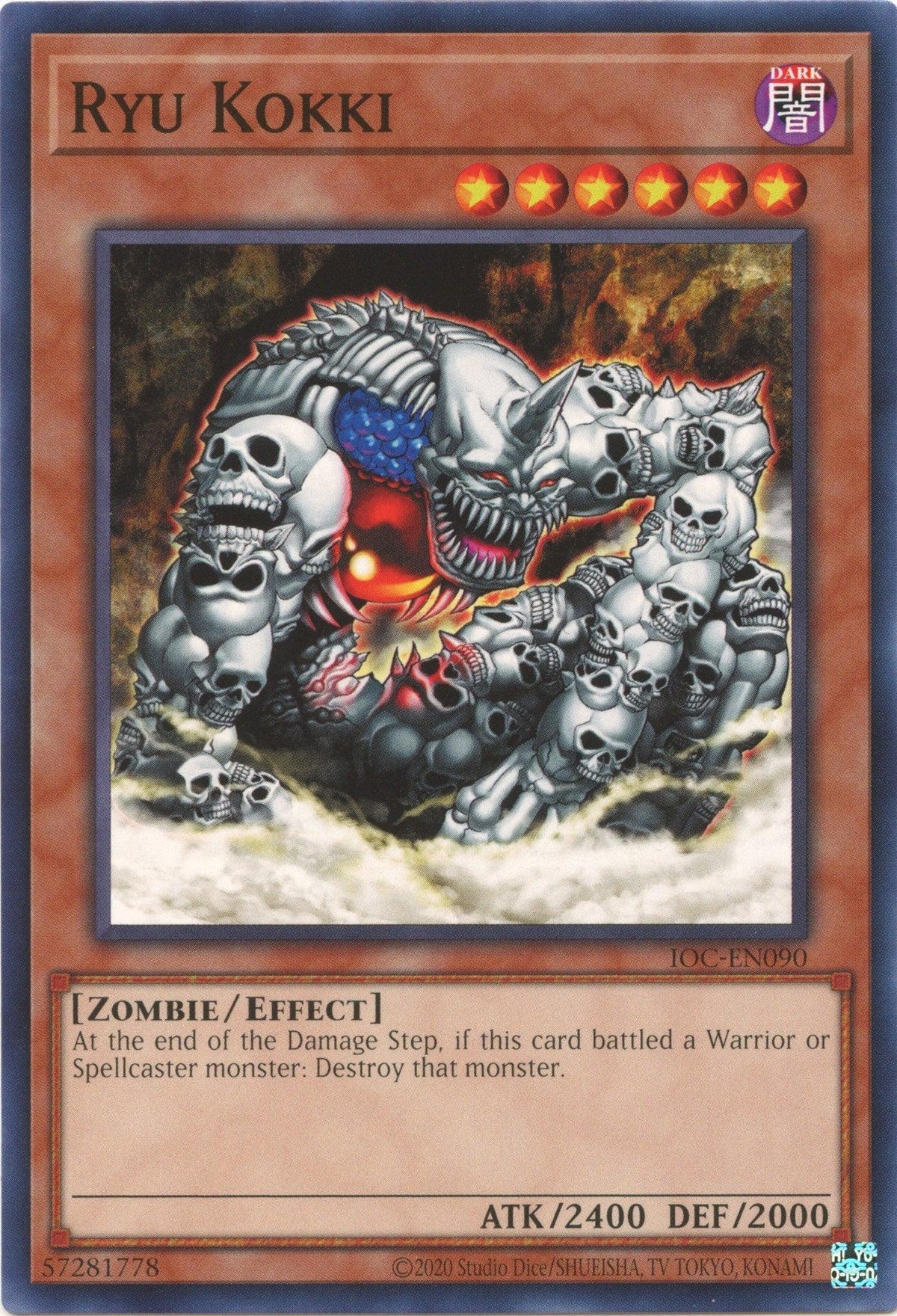 Common, Dark, Effect Monster, Invasion of Chaos (25th Anniversary Edition), Unlimited, Zombie Ryu Kokki (25th Anniversary) [IOC-EN090] Common - Trading Card World