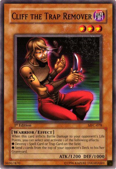 1st Edition, Common, Dark, Effect Monster, Magician's Force, Unlimited, Warrior Cliff the Trap Remover [MFC-078] Common - Trading Card World