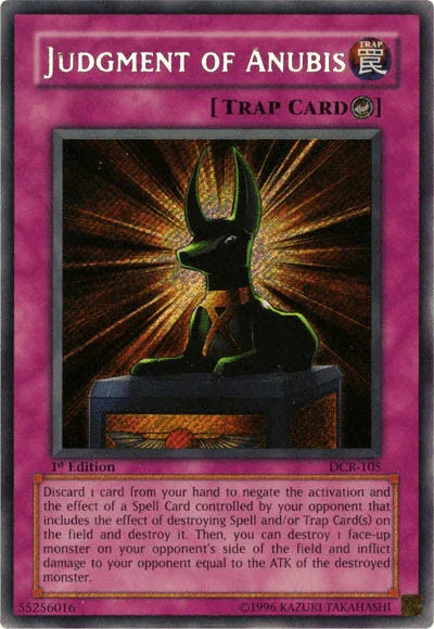 1st Edition, Counter Trap, Dark Crisis, Secret Rare, Trap, Unlimited Judgment of Anubis [DCR-105] Secret Rare - Trading Card World