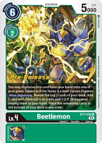 BT7-046, Cyborg, Digimon, Green, Hybrid, Next Adventure Pre-Release Cards, Uncommon, Variable Beetlemon [BT7-046] [Next Adventure Pre-Release Cards] - Trading Card World