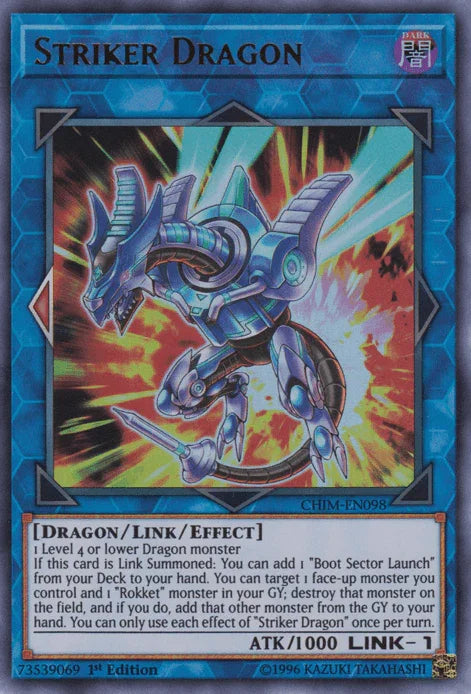 1st Edition, Chaos Impact, Dark, Dragon, Link/Effect Monster, Ultra Rare, Unlimited Striker Dragon [CHIM-EN098] Ultra Rare - Trading Card World