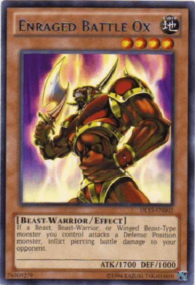 Beast-Warrior, Duelist League Promo, Earth, Effect Monster, Rare, Unlimited Enraged Battle Ox (Blue) [DL15-EN002] Rare - Trading Card World