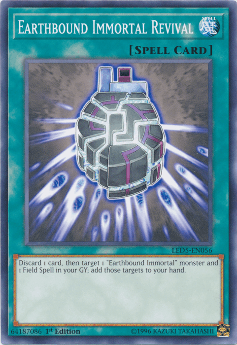 1st Edition, Common, Legendary Duelists: Immortal Destiny, Normal Spell, Spell Earthbound Immortal Revival [LED5-EN056] Common - Trading Card World