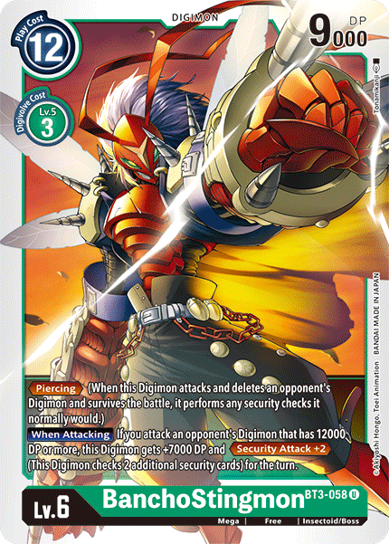 BT3-058, Digimon, Free, Green, Insectoid/Boss, Mega, Release Special Booster Ver.1.5, Uncommon BanchoStingmon [BT3-058] [Release Special Booster Ver.1.5] - Trading Card World