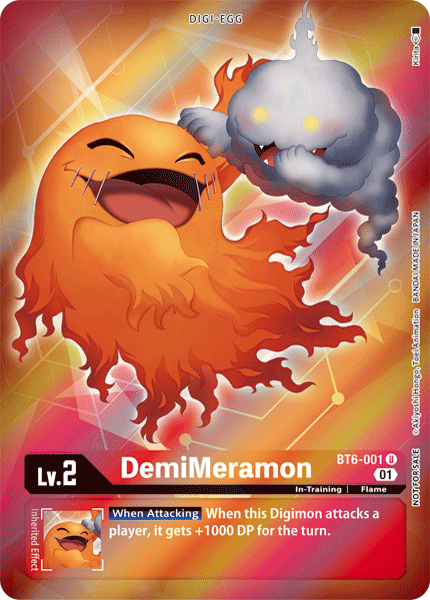 BT6-001, Digi-Egg, Double Diamond, Flame, In-Training, Red, Uncommon DemiMeramon [BT6-001] (Alternative Art - Box Topper) [Double Diamond] - Trading Card World