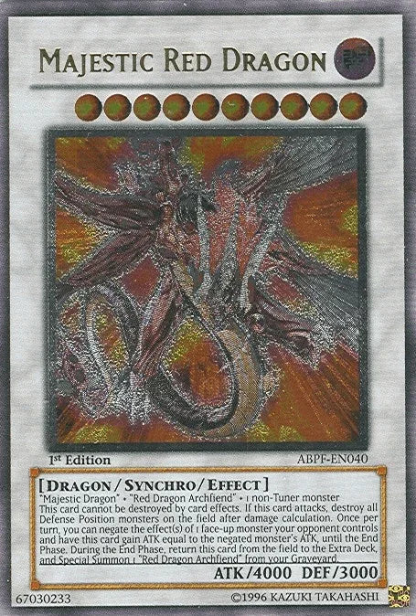 1st Edition, Absolute Powerforce, Dark, Dragon, Synchro/Effect Monster, Ultimate Rare, Unlimited Majestic Red Dragon [ABPF-EN040] Ultimate Rare - Trading Card World