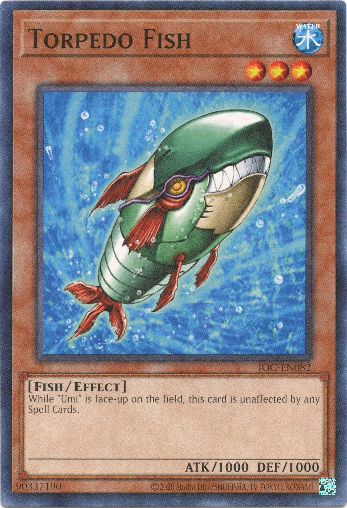 Common, Effect Monster, Fish, Invasion of Chaos (25th Anniversary Edition), Unlimited, Water Torpedo Fish (25th Anniversary) [IOC-EN082] Common - Trading Card World