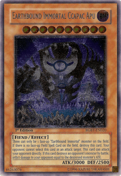 1st Edition, Dark, Effect Monster, Fiend, Raging Battle, Ultimate Rare, Unlimited Earthbound Immortal Ccapac Apu [RGBT-EN020] Ultimate Rare - Trading Card World