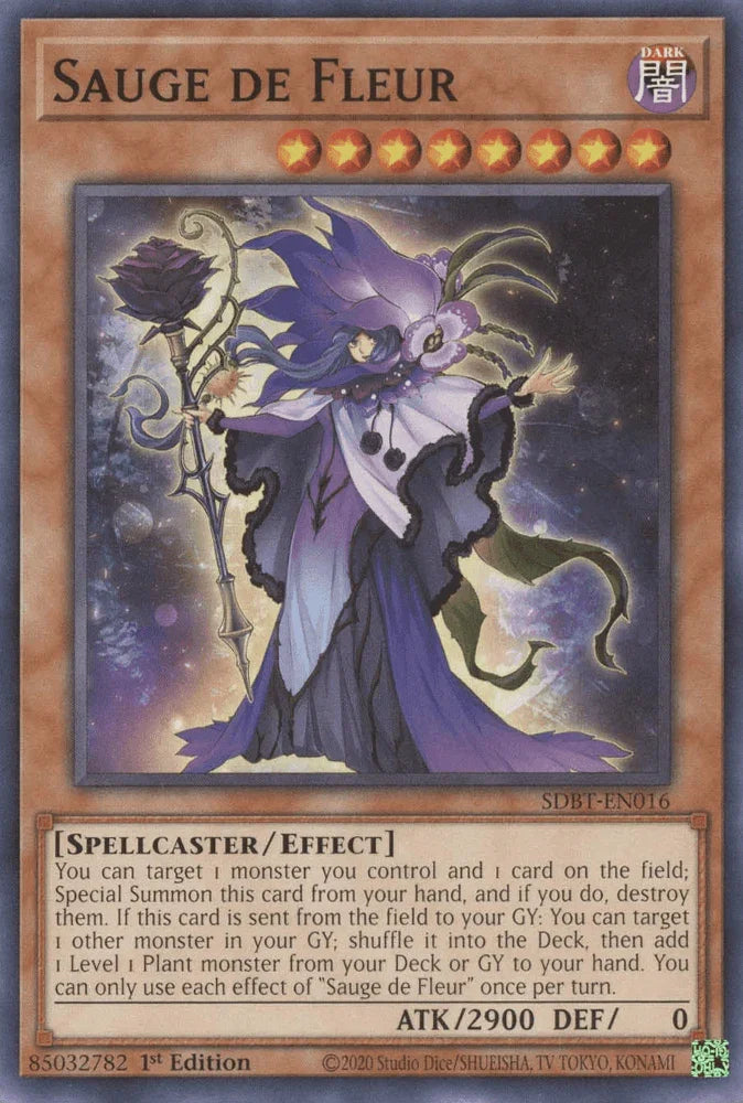 1st Edition, Common, Dark, Effect Monster, Spellcaster, Structure Deck: Beware of Traptrix Sauge de Fleur [SDBT-EN016] Common - Trading Card World