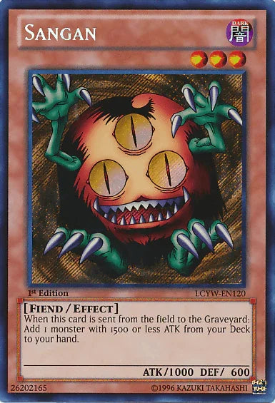 1st Edition, Dark, Effect Monster, Fiend, Legendary Collection 3: Yugi's World, Secret Rare, Unlimited Sangan [LCYW-EN120] Secret Rare - Trading Card World