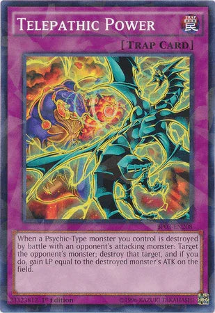 1st Edition, Battle Pack 3: Monster League, Normal Trap, Shatterfoil Rare, Trap Telepathic Power [BP03-EN208] Shatterfoil Rare - Trading Card World