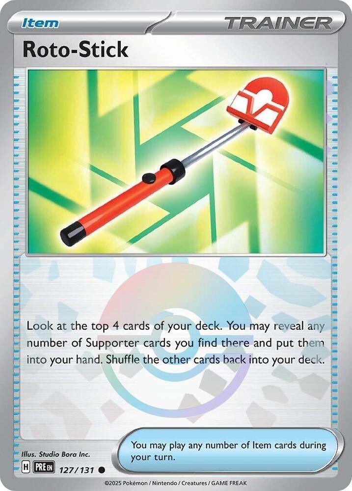 127, Common, Holofoil, Item, Scarlet & Violet: Prismatic Evolutions Roto-Stick (127/131) (Poke Ball Pattern) [Scarlet & Violet: Prismatic Evolutions] - Trading Card World