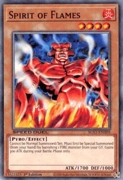 1st Edition, Common, Effect Monster, Fire, Pyro, Speed Duel GX: Duel Academy Box Spirit of Flames [SGX1-ENH05] Common - Trading Card World